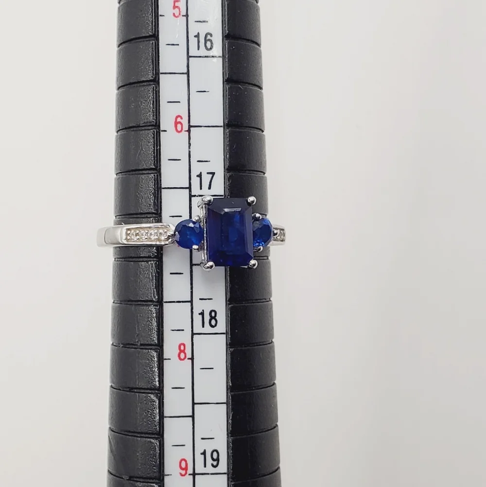 Genuine Blue Spinel Ring 925 Ring Sterling Silver Ring Blue Ring